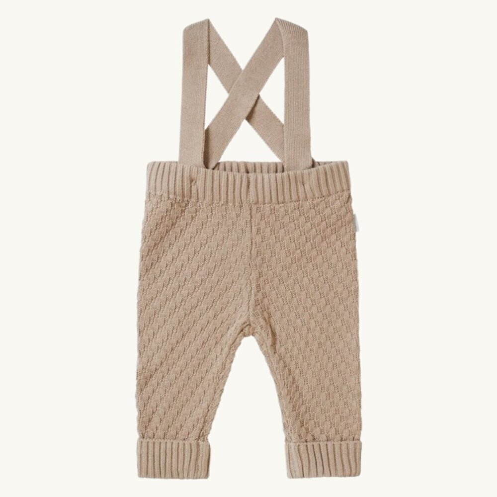 NWT - Knitted suspenders pants, 100% organic​​​​​